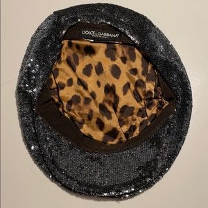 Dolce & Gabbana Silver Blue Grey Silver Sequin Hat